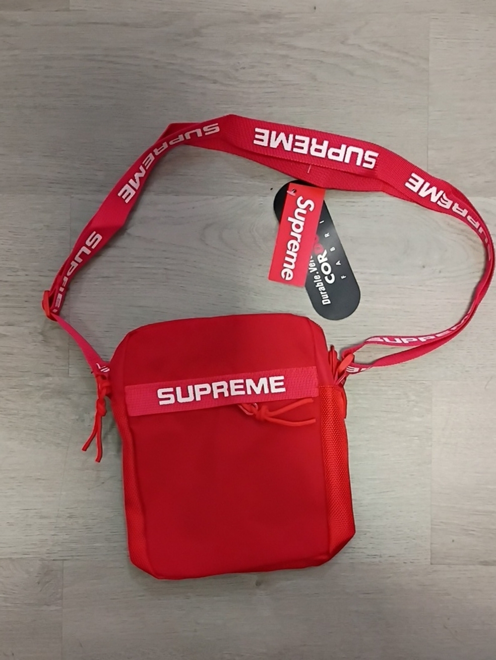 Supreme Red Crossbody Shoulder Bag with Branded Strap